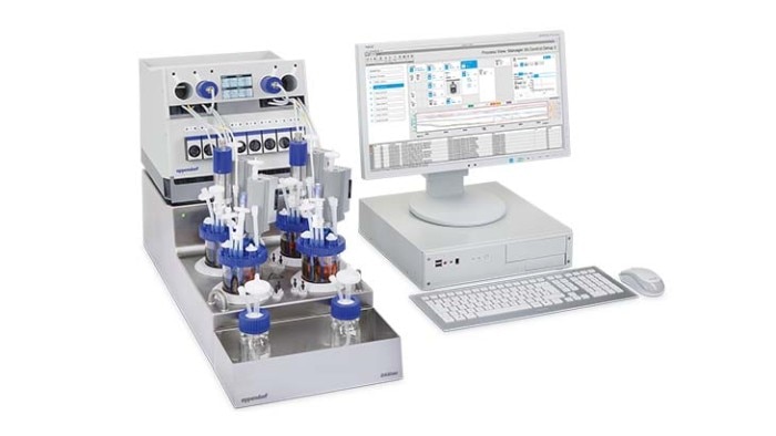 Parallel mini bioreactor system which can be used in viral vector process development.