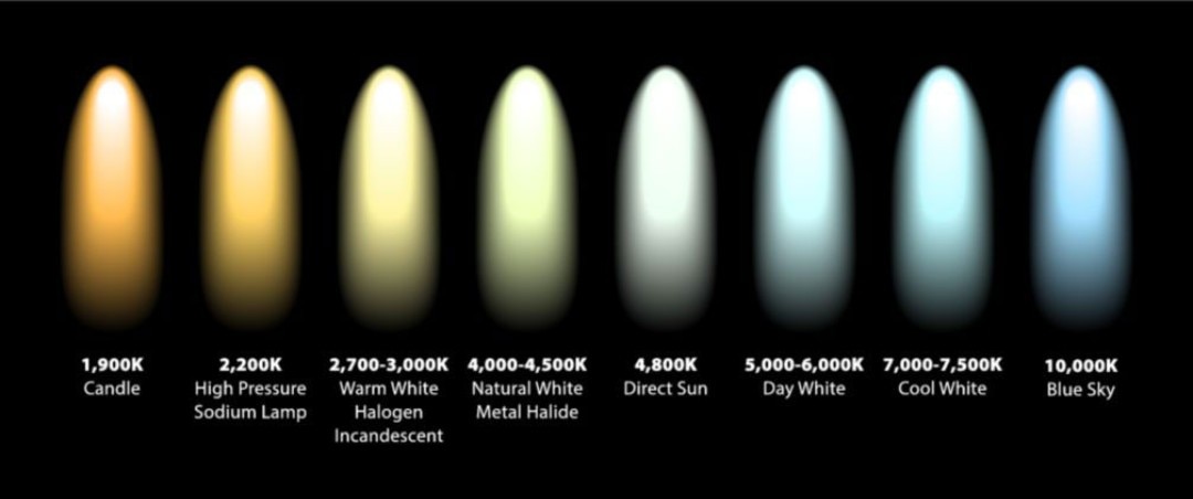 Kelvin color temperature with the spectrum for an ergonomic workstation.