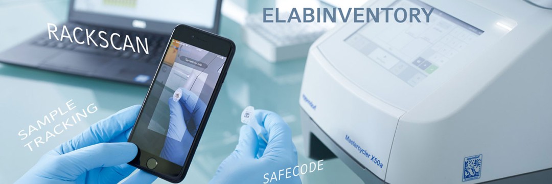 Lab worker scanning samples with eLabInventory sample management system