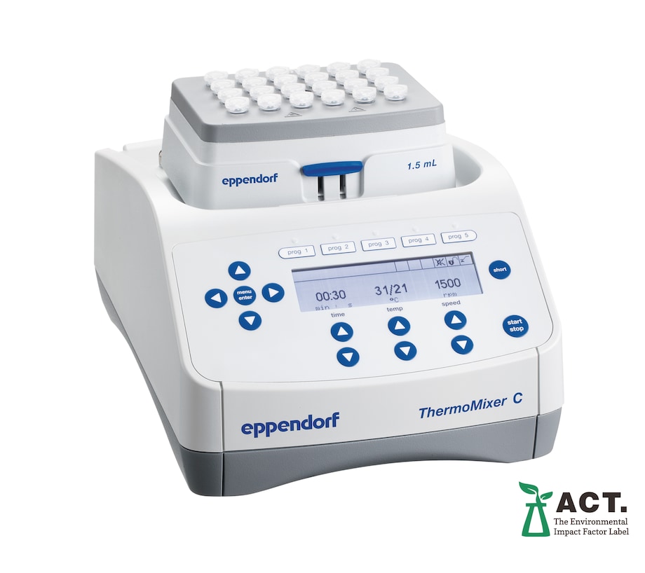 Eppendorf ThermoMixer C can be equipped with different SmartBlocks Eppendorf ThermoMixer C with 1.5 mL tube SmartBlock