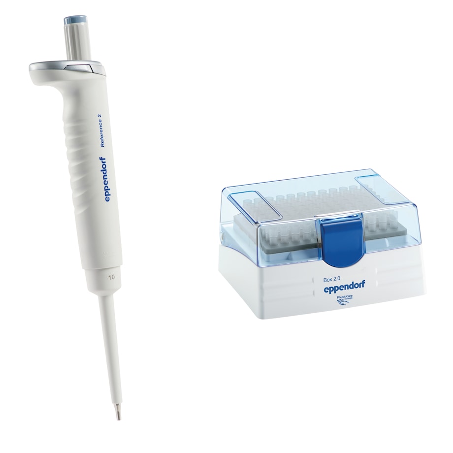 Reference 2 1-channel, 0.5 – 10 µL, medium gray, incl. epT.I.P.S. Box 2.0 with 96 pipette tips