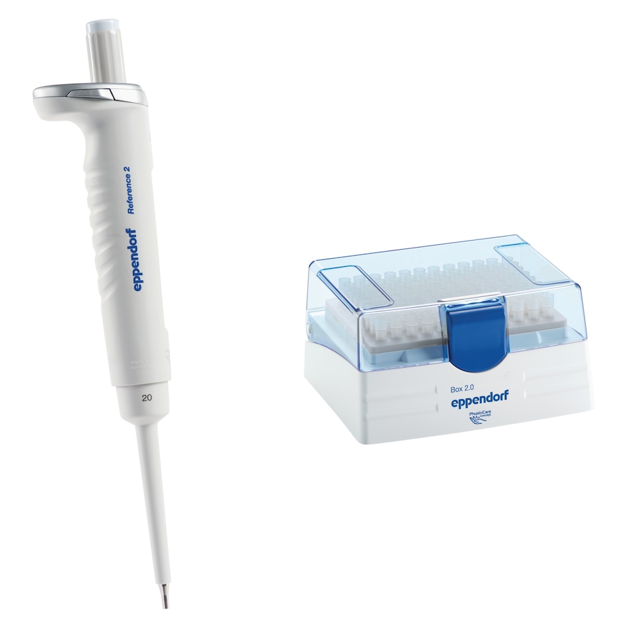 Reference 2 1-channel, 2 – 20 µL, light gray, incl. epT.I.P.S. Box 2.0 with 96 pipette tips