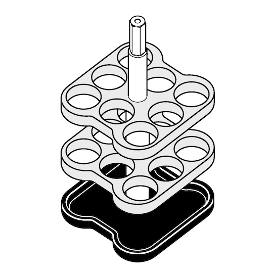 Adapter for glass tubes 8x9 mL