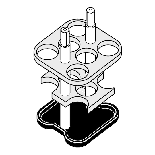 Adapter for glass tubes 6x15 mL