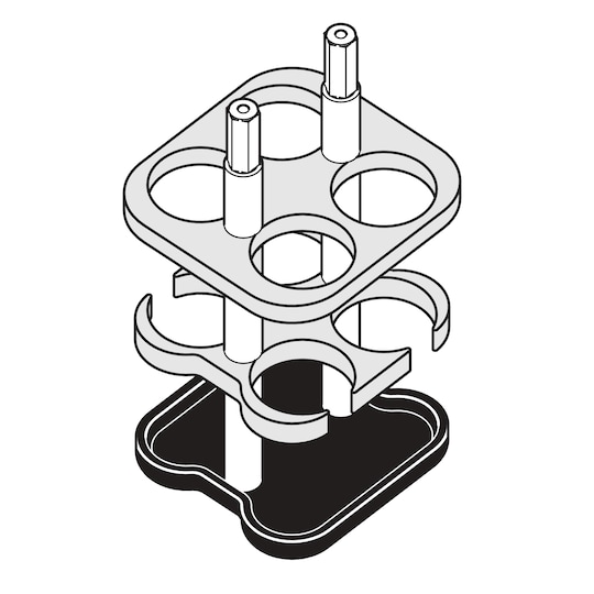 Adapter for glass tubes 4x20 mL