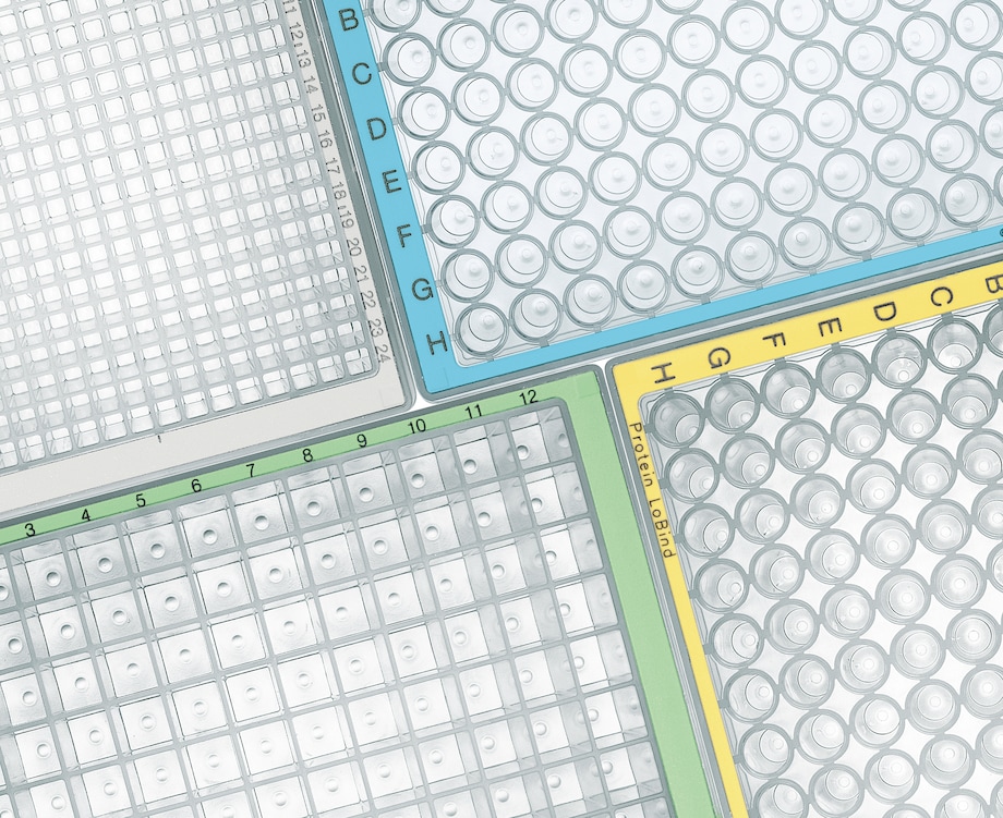 Eppendorf Deepwell plates with a variety of coloured borders Eppendorf Deepwell plates with a variety of coloured borders